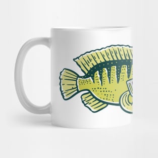 illustration of a fish wearing a chef's hat and holding a spatula Mug